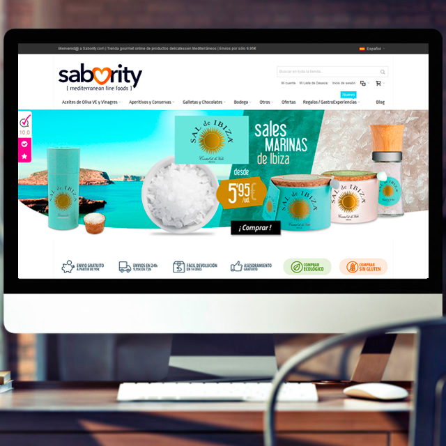 Diseño magento de tienda gourmet online Sabority.com
