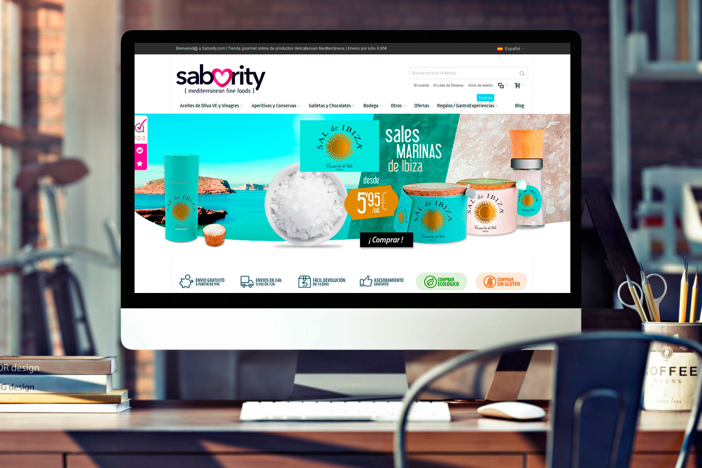 Diseño web de sabority.com en magento